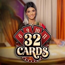 32 Cards online game logo by Ezugi on oscarsspin.org