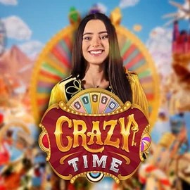 Official Live Casino logo: Crazy Time by Evolution at Oscar Spin Casino